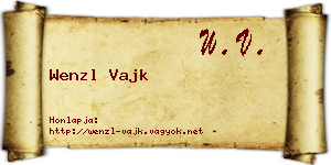 Wenzl Vajk névjegykártya